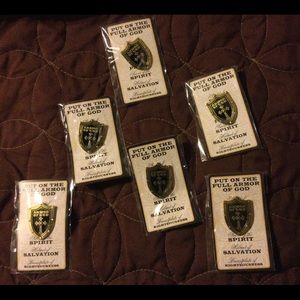 Armor Of God Pins On Cards Jewelry tie 6 pieces